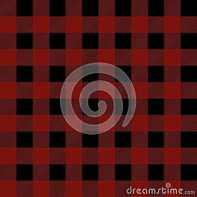 Red Buffalo Plaid Seamless Pattern Vector Illustration