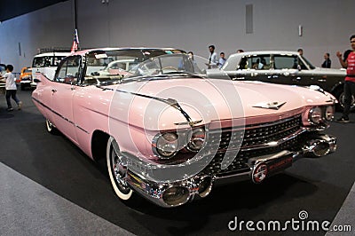 A classic Cadillac car from the De Ville model was made in 1959. Editorial Stock Photo