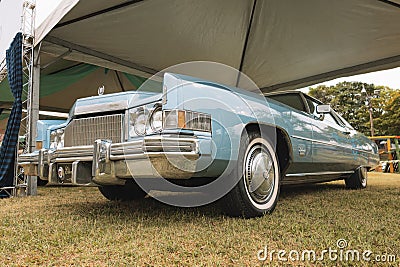 A classic Cadillac Eldorado 1974 on display at a vintage car fair show in the city of Londrina, Brazil. Editorial Stock Photo