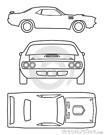 Classic Car Collection Vector Illustration