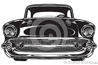 Classic Car Front Vector Illustration