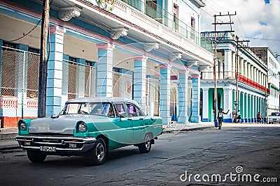 Classic Car on a Havana Street Editorial Stock Photo