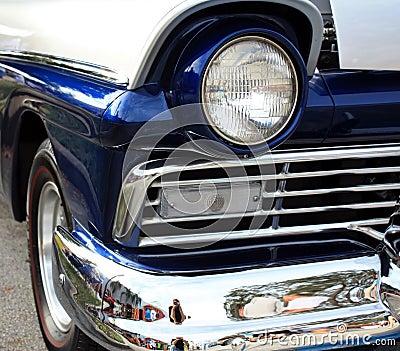 Classic Car Headlight Stock Photo