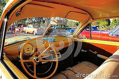 Classic car interior Stock Photo