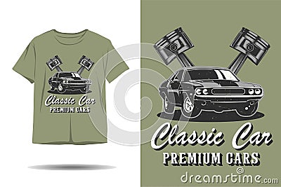 Classic car premium cars silhouette t shirt design Vector Illustration