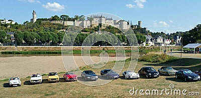 Classic car rally in Chinon France Editorial Stock Photo