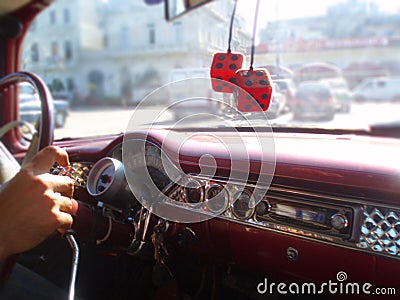 Classic car ride through Havana Cuba Stock Photo