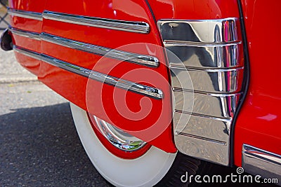 Classic Car Wheel Well Stock Photo