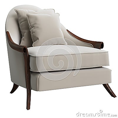 Classic chair isolated on white background Cartoon Illustration