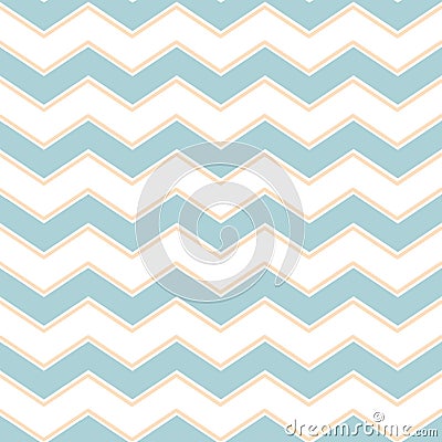 Classic chevron zigzag seamless pattern. Memphis group style pastel blue colors vector gentle background Vector Illustration