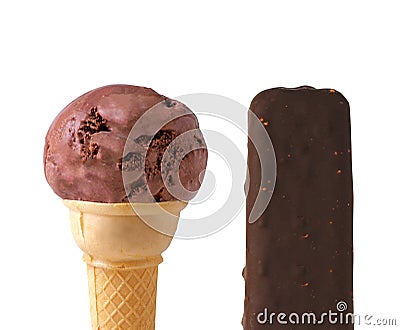 Classic chocolate ice cream Stock Photo