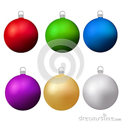 Classic christmas balls set. new year baubles design elements. Vector illustration Vector Illustration