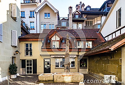 Classic city architecture of Switzerland street view Editorial Stock Photo