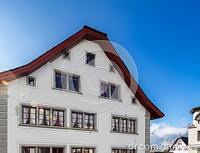 Classic city architecture of Switzerland street view Stock Photo