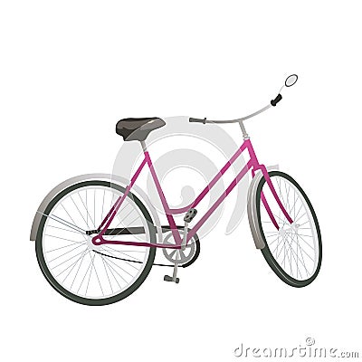 Classic City Bike Isolated Image Vector illustration isolated Cartoon Illustration