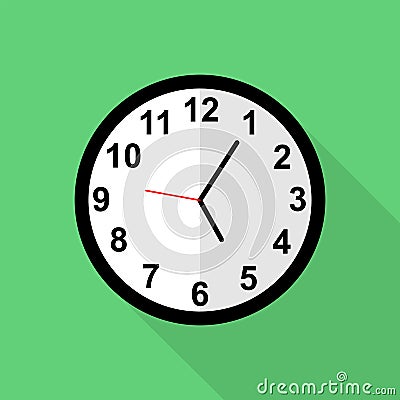 Classic clock icon, Five minutes past five o`clock Stock Photo