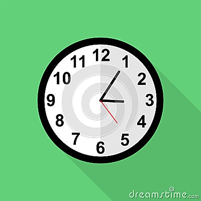 Classic clock icon, Five minutes past three o`clock Stock Photo