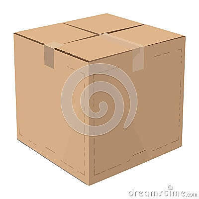 classic closed carton box packing Vector Illustration