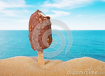 Classic cold chocolate ice cream Stock Photo