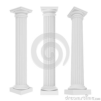 Classic Columns Isolated Stock Photo