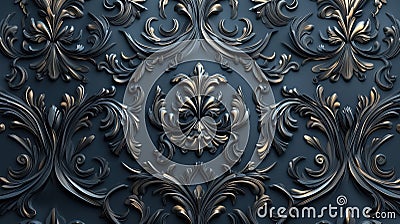 Classic damask ornament pattern background Stock Photo