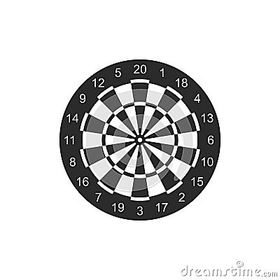 Classic dart board target icon isolated on white background. Vector Illustration