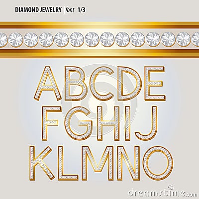 Classic Diamond Jewelry Alphabet Vector Vector Illustration