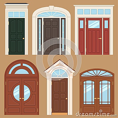 Classic doors Vector Illustration