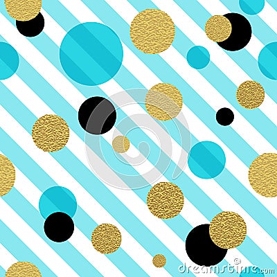 Classic dotted seamless gold glitter pattern Vector Illustration