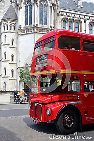 Classic double decker in London Editorial Stock Photo