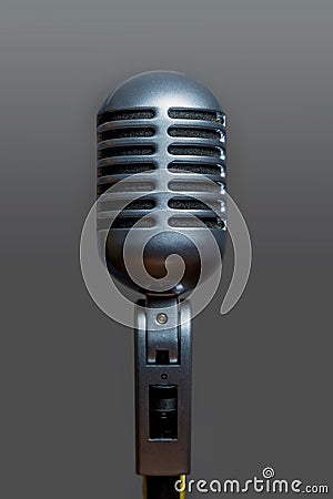 Classic Dynamic Vocal Microphone Metallic Silver Stock Photo