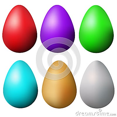 Classic easter eggs set. Isolated colorful easter eggs design elements. Vector illustration Vector Illustration