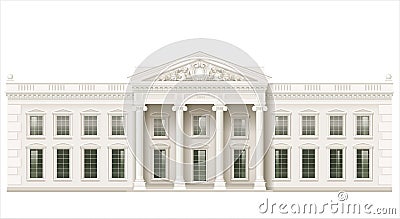 The classic facade of a public building Vector Illustration