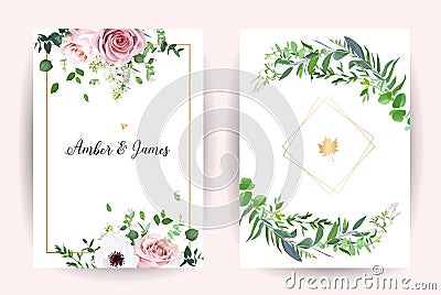 Classic floral vector design frames Vector Illustration