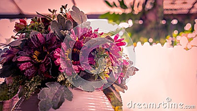 Classic flowers in the vase, Gerbera flowers Stock Photo