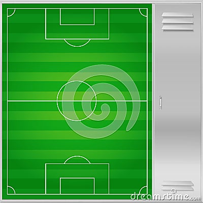 Classic football field with two-tone green coating Vector Illustration