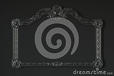 Classic frame on a black background. 3d rendering. Stock Photo