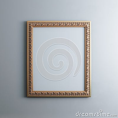 Classic Frame On White Wall (Rectangle Vertical Version) Stock Photo