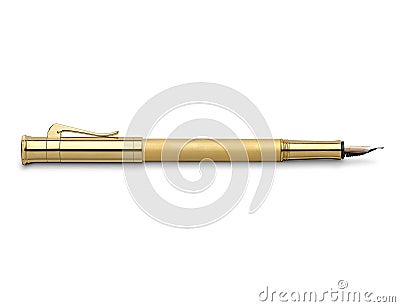 Classic golden fountain pen Stock Photo