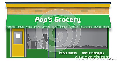 Classic grocery store Vector Illustration