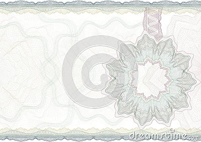 Classic guilloche border for certificate. Vector Illustration