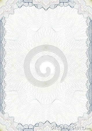 Classic guilloche border for diploma Vector Illustration