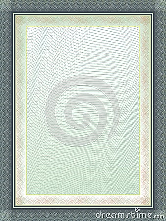 Classic guilloche border for diploma or certificate Vector Illustration