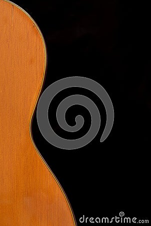 Classic Guitar (Spanish), black background. Stock Photo