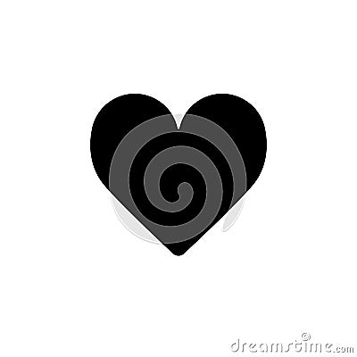 Classic Heart vector icon. Black and white love illustration. Solid linear icon of heart. Vector Illustration