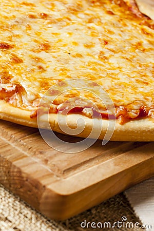 Classic Homemade Italian Cheese Pizza Stock Photo