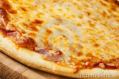 Classic Homemade Italian Cheese Pizza Stock Photo