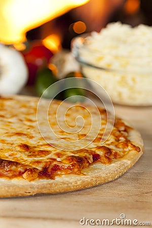 Classic Homemade Italian Cheese Pizza Stock Photo