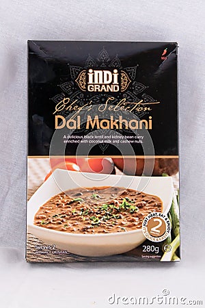Classic Indian dish Dal Makhani, delicious creamy black lentil and kidney bean curry. Indi Grand. Editorial Stock Photo