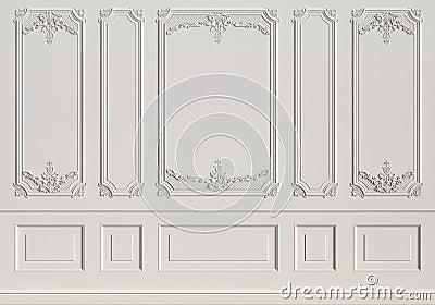 Classic interior wall with mouldings Cartoon Illustration
